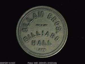 Allam Bros Billiard Hall Del Norte Colorado Trade Token  