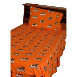  Oregon State Beavers Cotton Sateen Bed Sheet Set: Sports 
