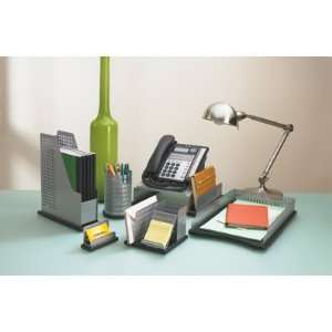  Warehaus Wood/Punched Metal Desk Organizer, Silver Office 