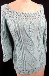 NELLIK Anthropologie Alpaca Wool Sweater Crochet Knit Top Size M 