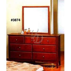   Style Dark Cherry Finish Wood Bedroom Dresser: Furniture & Decor