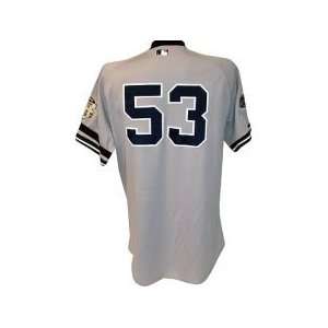 Bobby Abreu #53 2008 Yankees Game Used Road Grey Jersey w All Star and 