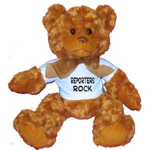  Reporters Rock Plush Teddy Bear with BLUE T Shirt: Toys 