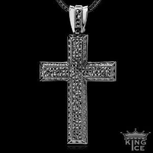  Blackout Hip Hop Cubic Zirconia CZ Cross Pendant: Jewelry