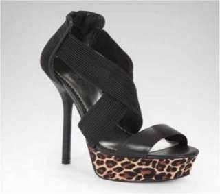 BEBE T2204 CLEO BLACK LEOPARD WOMENS SLIP ON Size 6 M  