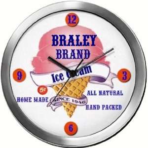  BRALEY 14 Inch Ice Cream Metal Clock Quartz Movement 