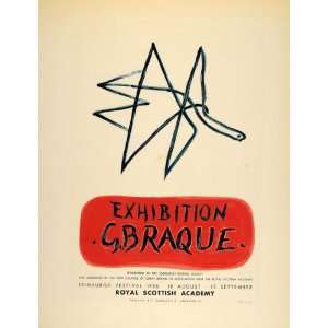  1959 Braque Edinburgh Festival 1956 Mourlot Lithograph 