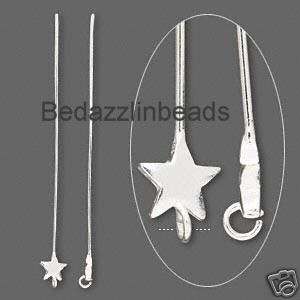 Sterling Silver Star 20 Gauge Eyepins~2.25 Inch~Loop  