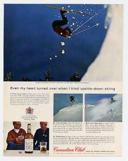 1963 Canadian Club Whisky Snow Skiing Ad  