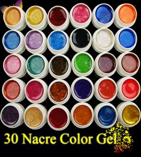 30 Nacre Pearlescent Nacreous Color UV Gel for Nail Art  