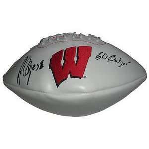   : John Clay Signed Wisconsin Badgers Logo Football: Sports & Outdoors