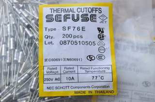 5x Thermal Fuse Microtemp Cutoff SF169E 172°C, 250V/10A  