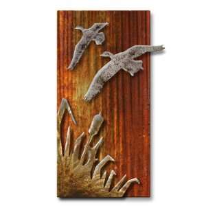  Sunset Flight Abstract Landscape Metal Wall Art, Bird Wall 