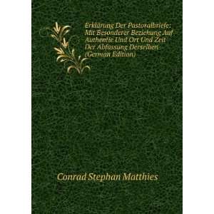   Abfassung Derselben (German Edition) Conrad Stephan Matthies Books