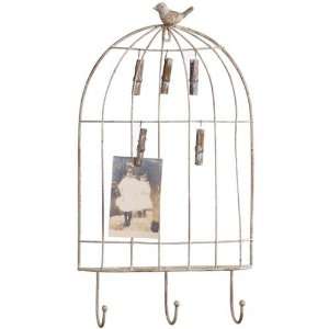   Distressed Metal Bird Cage Wire Card Holder: Home & Kitchen