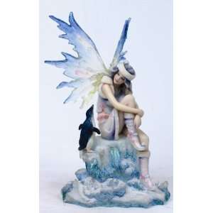  Winter Fairy With Penguin Fairy Figurine: Home & Kitchen
