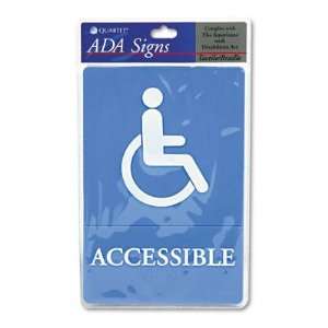  Quartet ADA Accessible Sign, 6 x 9 Inches, Blue (01409 