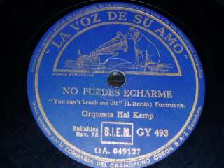 JAZZ 78 RPM RECORD VsA ORQUESTA HAL KEMP Spanish  