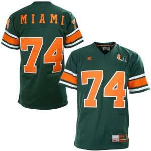   : Miami Hurricanes #74 Green Official Zone Jersey: Sports & Outdoors