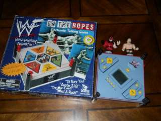 WWF WWE OFF THE ROPES TALKING GAME + WWF HANDHELD RING  