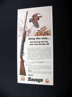 Savage Model 30 Pump Shotgun 1961 print Ad  