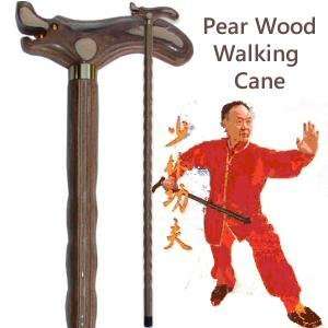  Pear Wood Dragon Head Walking Cane