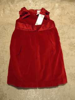 GIRL Gymboree Red VELVET Sleeveless Dressy HOLIDAY DRESS SIZE: 12 18M 