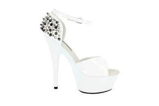 WILD DNA LADIVA 31 Platform Heels W/ Spikes N Studs White Patent