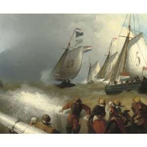   Made Oil Reproduction   Andreas Achenbach   32 x 26 inches   The Race