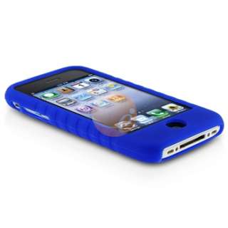 For iPhone 2G 3G S Blue Case Cover Skin+Wall Charger  