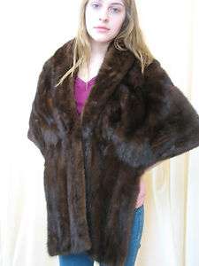 BEAUTIFUL LADIES MINK STOLE WRAP SCARF ONE SIZE, INSIDE POCKETS EXC 