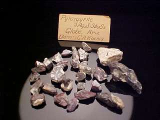RARE OLD Pyrargyrite GLOBE, ARIZONA  Ex. Museum  