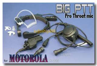 Heavy Duty Throat Mic With Big PTT Button For Motorola HT Series