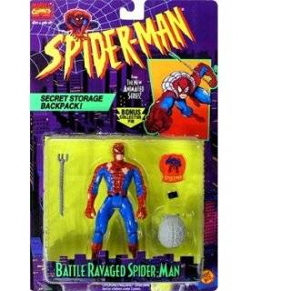 Spider Man The Animated Series Battle Ravaged Spider Man by Toy Biz