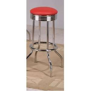  Set of 2 Bar Height Swivel Stool in Red F10023rd: Home 