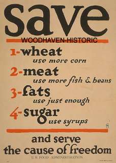 1917 World War I (WWI) Food Rationing Poster version 5  