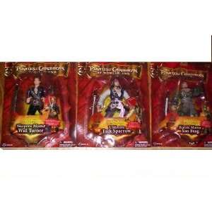  3 Pirates of the Caribbean Action Figures Jack Sparrow 