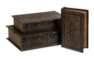 Old World Antique Book Box Safe Set Hidden Storage  