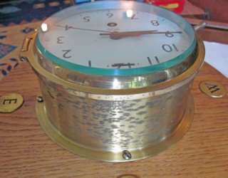 Smiths Astral 8 Day Marine Clock on Wood Shipss Wheel  