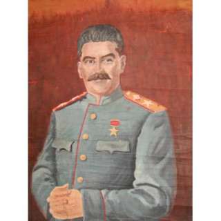 Vintage Russian Oil Painting, Male Portrait, Joseph Stalin  