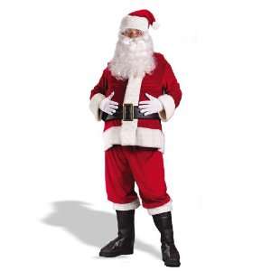   Party By FunWorld Rich Velvet Santa Suit Costume / Red   Size Large