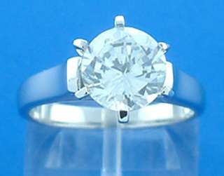 Round cut solitaire CZ & 925 silver ring #3368 Size 5  