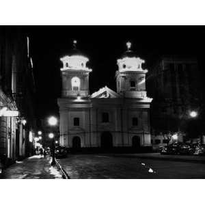  View of the Church of the Candelaria at Night Photographic 