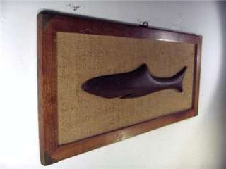 c1960s Witco Retro WHALE WOODEN CARVED WALL HANGING Danish Modern 