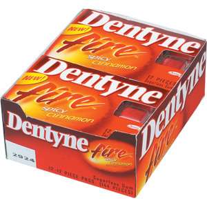 12 Packs   Dentyne Fire Spicy Cinnamon Sugar Free Gum bubble Free 