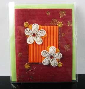 NEW 3D Handmade Flower Beads Friendship Birthday Greeting Card Cards 3 