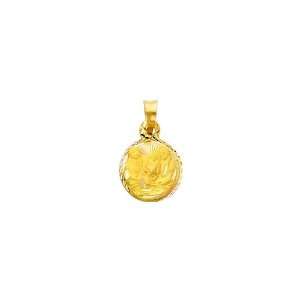   Gold Dia Cut Religious Stamp Baptism Charm Pendant: The World Jewelry