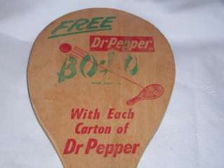   Dr. Pepper Bo Lo Wooden Toy Paddle,Given Free With Each Carton  