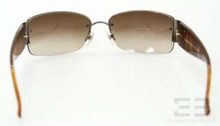 Chanel Brown Rimless Rhinestone Logo Tortoise Sunglasses 4117 B  