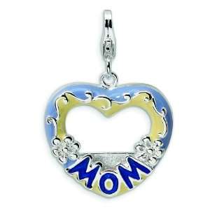  Sterling Silver Picture Frame Lobster Clasp Charm: Jewelry
